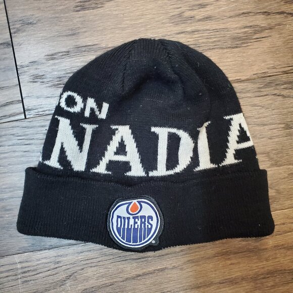 Oilers NHL Molson Canadian Winter Toque Hat Adult Sz - Picture 1 of 3